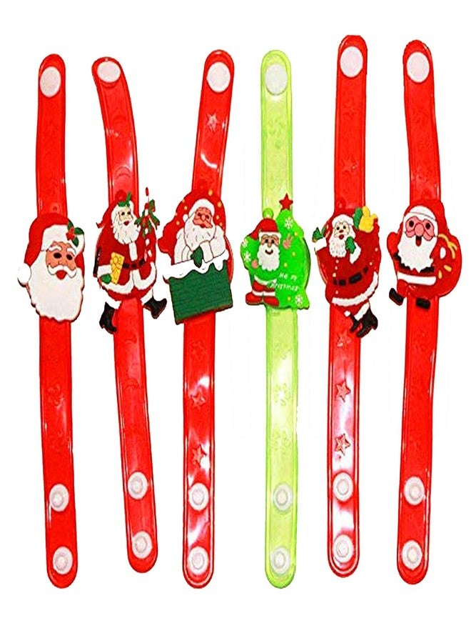 Partunay 4 Pcs Kids Led Christmas Bracelets Wristband Christmas Snap Bracelet Party Favors Santa Claus Snowman Reindeer Bear Christmas Decorations for Girls and Boys Christmas Gift For Kids - Image 1